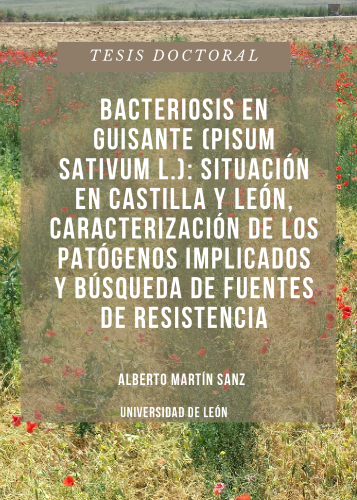 BACTERIOSIS EN GUISANTE (PISUM SATIVUM L.): SITUACIÓN EN CASTILLA Y LEÓN, CARACTERIZACIÓN DE LOS PATÓGENOS IMPLICADOS Y BÚSQUEDA DE FUENTES DE RESISTENCIA