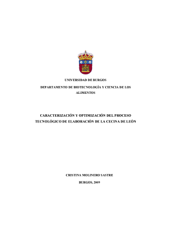 CARACTERIZACIÓN Y OPTIMIZACIÓN DEL PROCESO TECNOLÓGICO DE ELABORACIÓN DE LA CECINA DE LEÓN