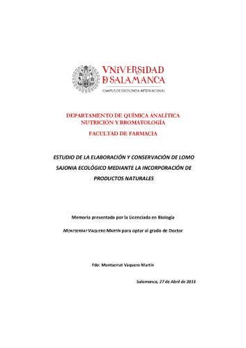 ESTUDIO DE LA ELABORACIÓN Y CONSERVACIÓN DE LOMO SAJONIA ECOLÓGICO MEDIANTE LA INCORPORACIÓN DE PRODUCTOS NATURALES